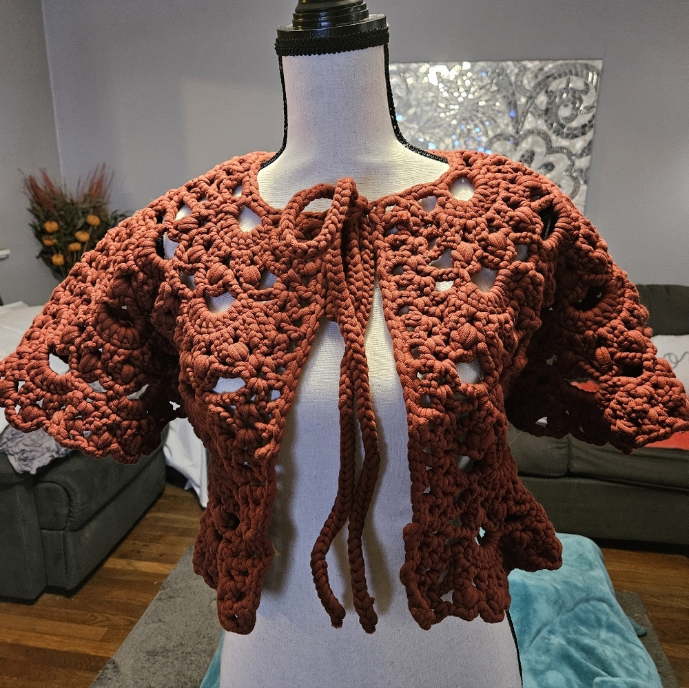 Zara Crochet Bolero Style Sweater